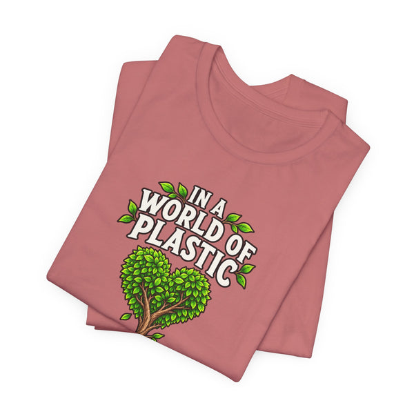 In a World of Plastic, Be a Tree — Eco Graphic Tee