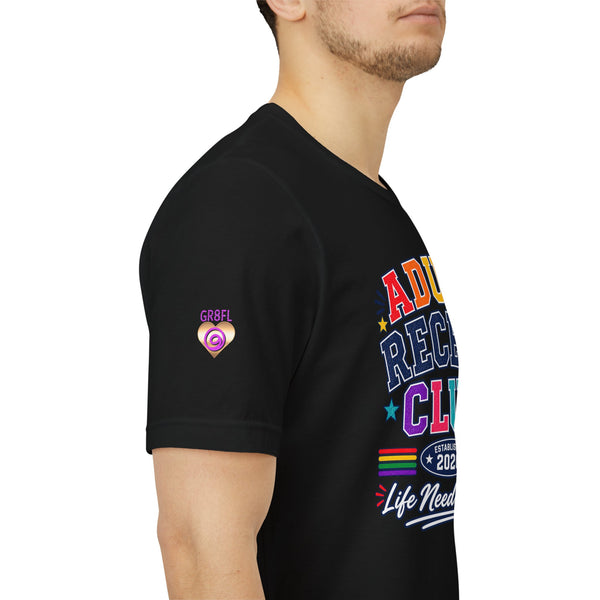 Adult Recess Club T-Shirt – Life Needs Recess Retro Rainbow Graphic Tee