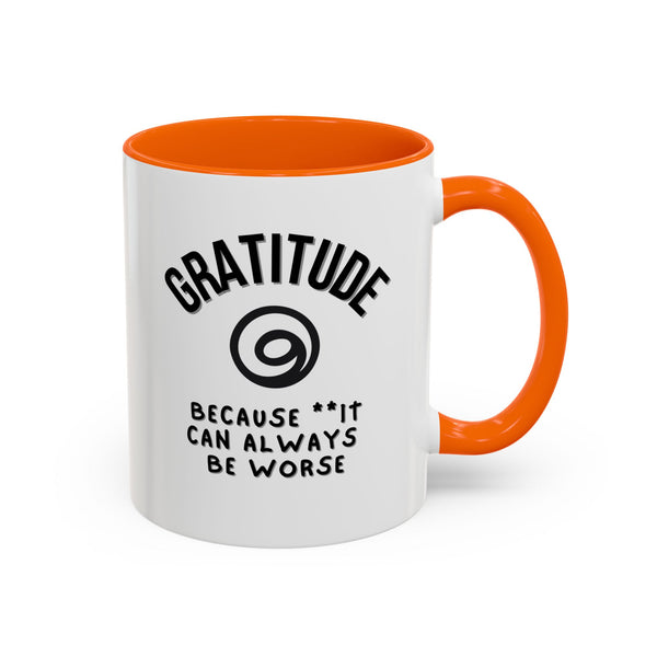 Gratitude Because Coffee Mug