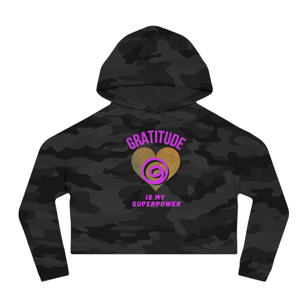Gratitude Is My Superpower Cropped Hooded Sweatshirt