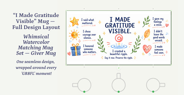 Whimsical Watercolor Gratitude Mug Set + GR8FL GIFTS™ Access