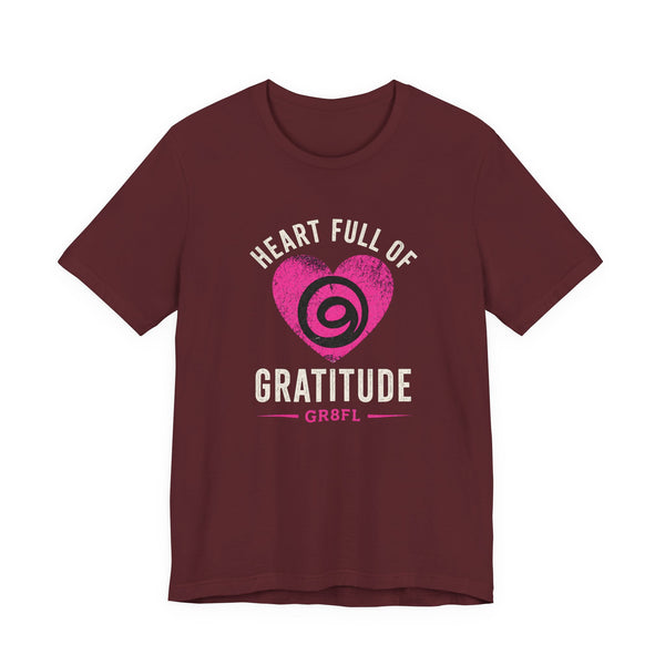Heart Full of Gratitude Unisex Jersey Short Sleeve Tee