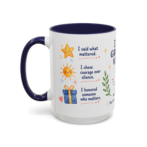 “I Made Gratitude Visible” 15 oz Giver Mug — Whimsical Watercolor + GR8FL GIFTS Experience Access