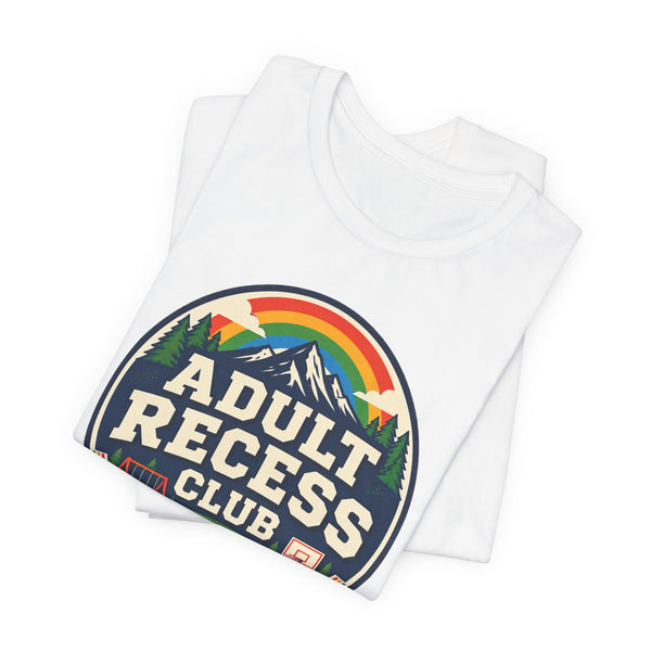 Adult Recess Club T-Shirt — Retro Outdoors Camping Tee (Life Needs Recess)