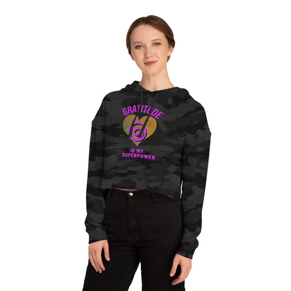 Gratitude Is My Superpower Cropped Hooded Sweatshirt