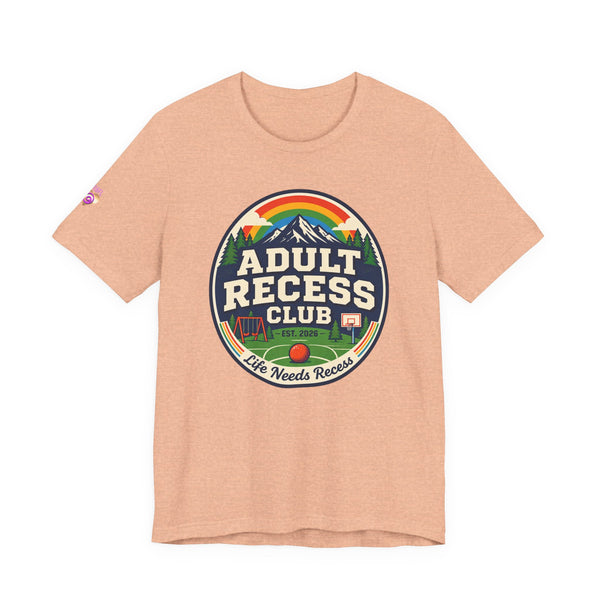 Adult Recess Club T-Shirt — Retro Outdoors Camping Tee (Life Needs Recess)