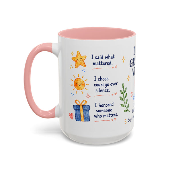 “I Made Gratitude Visible” 15 oz Giver Mug — Whimsical Watercolor + GR8FL GIFTS Experience Access