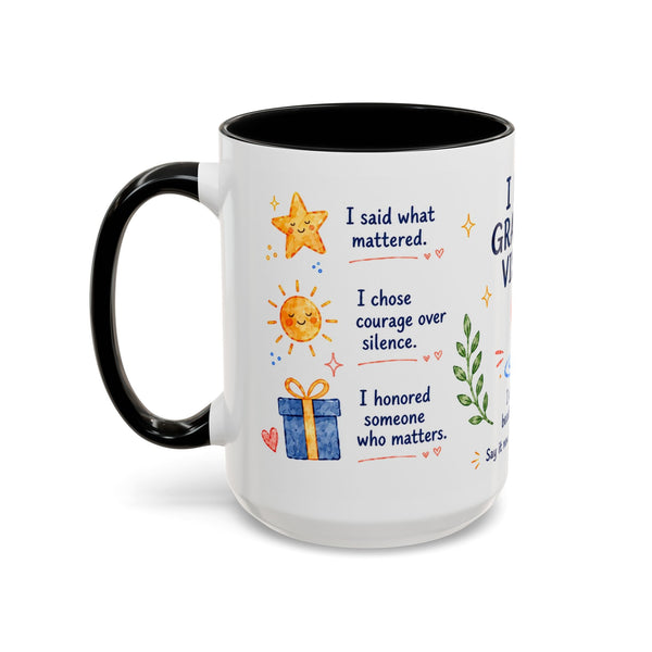 “I Made Gratitude Visible” 15 oz Giver Mug — Whimsical Watercolor + GR8FL GIFTS Experience Access