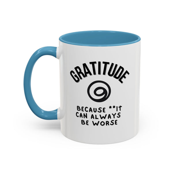 Gratitude Because Coffee Mug