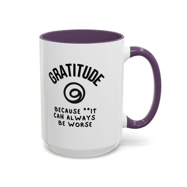 Gratitude Because Coffee Mug