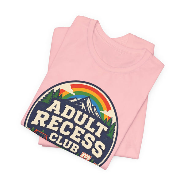 Adult Recess Club T-Shirt — Retro Outdoors Camping Tee (Life Needs Recess)