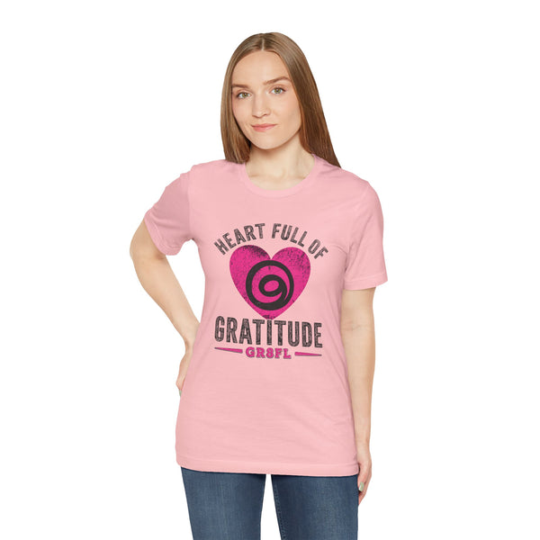 Heart Full of Gratitude Unisex Jersey Short Sleeve Tee