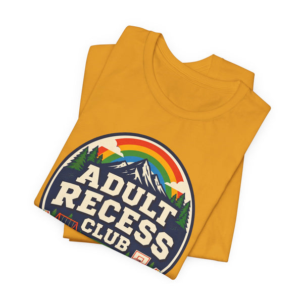 Adult Recess Club T-Shirt — Retro Outdoors Camping Tee (Life Needs Recess)