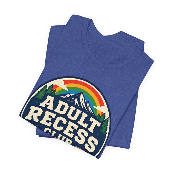 Adult Recess Club T-Shirt — Retro Outdoors Camping Tee (Life Needs Recess)