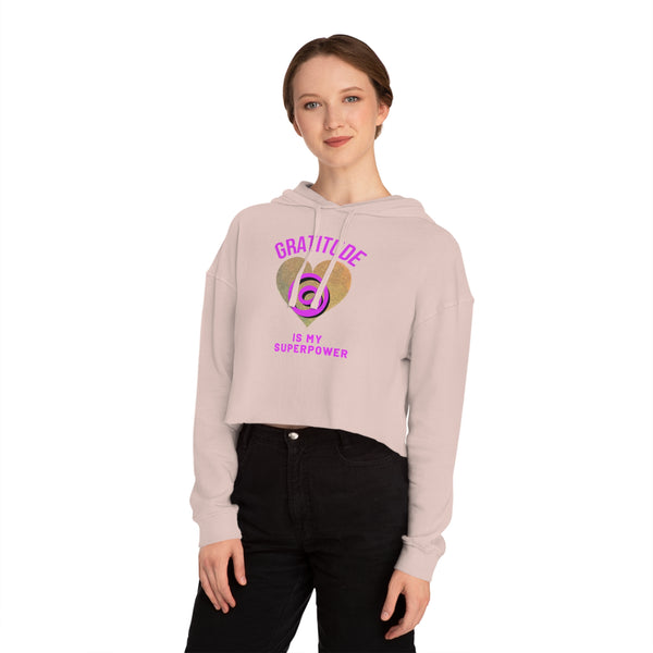 Gratitude Is My Superpower Cropped Hooded Sweatshirt