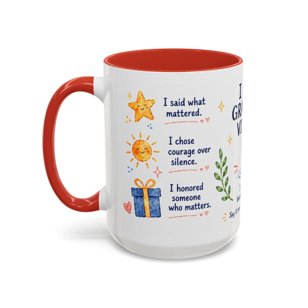 “I Made Gratitude Visible” 15 oz Giver Mug — Whimsical Watercolor + GR8FL GIFTS Experience Access