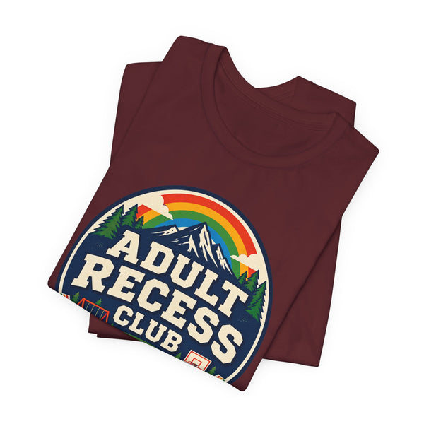 Adult Recess Club T-Shirt — Retro Outdoors Camping Tee (Life Needs Recess)