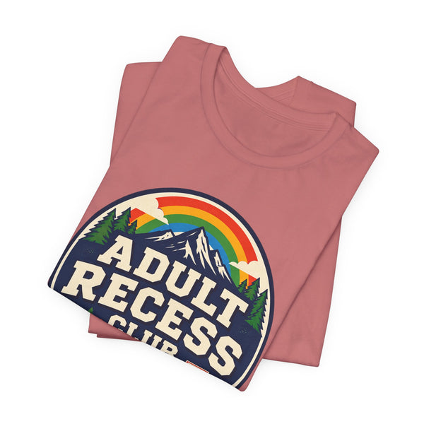Adult Recess Club T-Shirt — Retro Outdoors Camping Tee (Life Needs Recess)