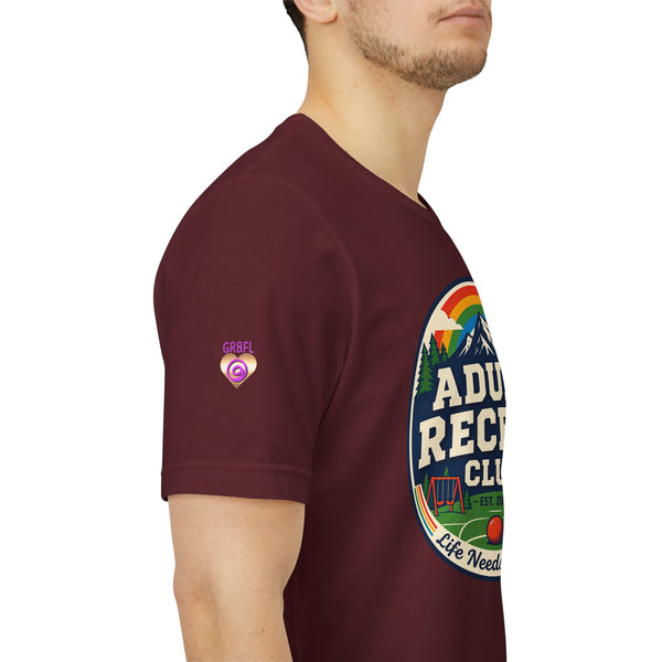 Adult Recess Club T-Shirt — Retro Outdoors Camping Tee (Life Needs Recess)