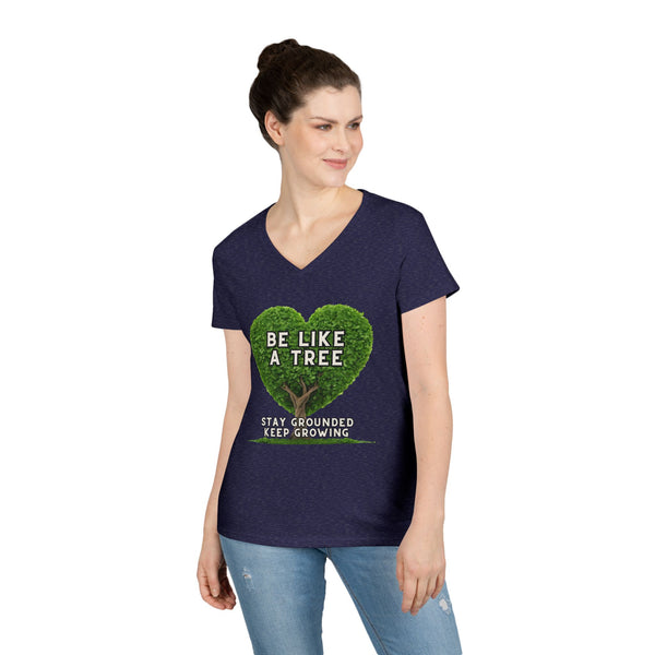 Be Like a Tree Ladies' V-Neck T-Shirt