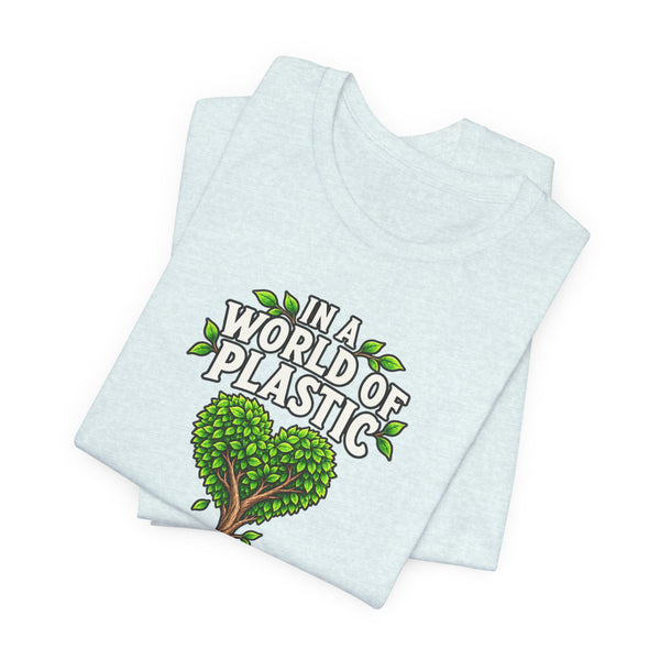 In a World of Plastic, Be a Tree — Eco Graphic Tee