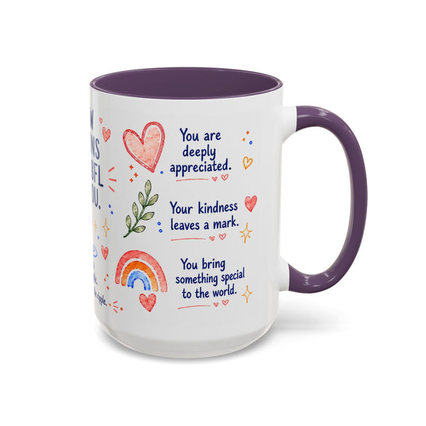 “A Few Reasons I'm GR8FL for You” 15 oz Gifted Mug — Whimsical Watercolor + GR8FL GIFTS™ Package
