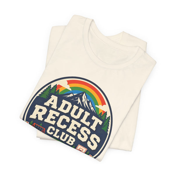 Adult Recess Club T-Shirt — Retro Outdoors Camping Tee (Life Needs Recess)