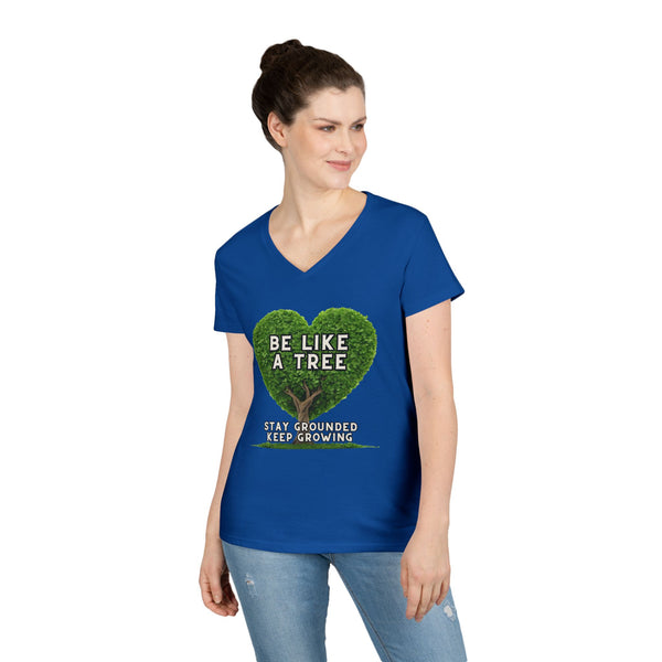 Be Like a Tree Ladies' V-Neck T-Shirt