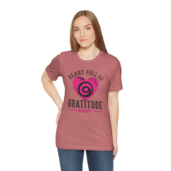 Heart Full of Gratitude Unisex Jersey Short Sleeve Tee