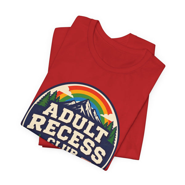 Adult Recess Club T-Shirt — Retro Outdoors Camping Tee (Life Needs Recess)