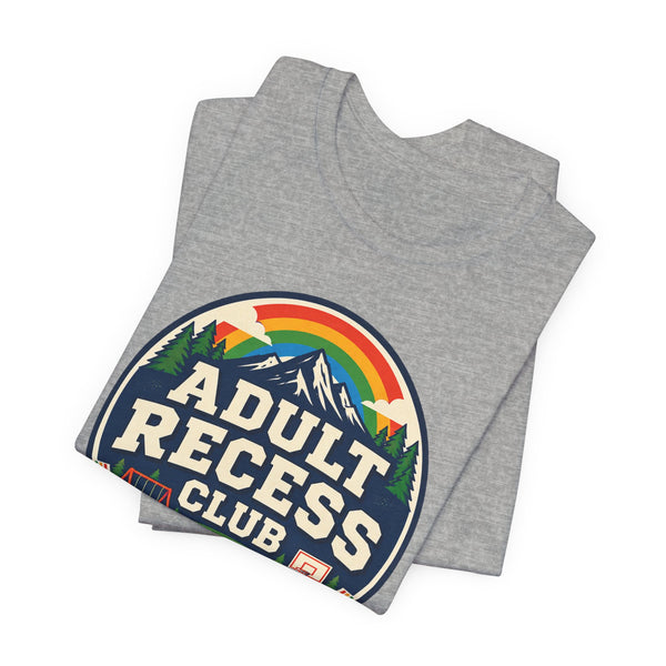 Adult Recess Club T-Shirt — Retro Outdoors Camping Tee (Life Needs Recess)