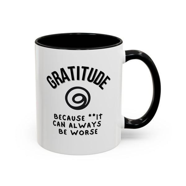 Gratitude Because Coffee Mug