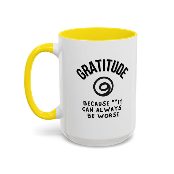 Gratitude Because Coffee Mug