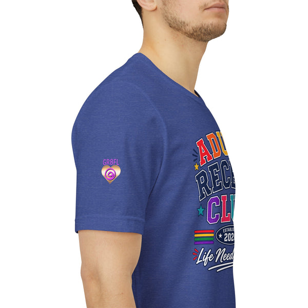Adult Recess Club T-Shirt – Life Needs Recess Retro Rainbow Graphic Tee