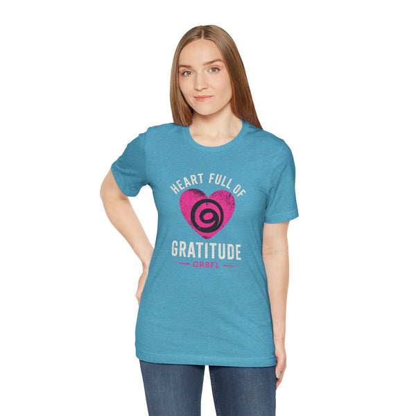 Heart Full of Gratitude Unisex Jersey Short Sleeve Tee