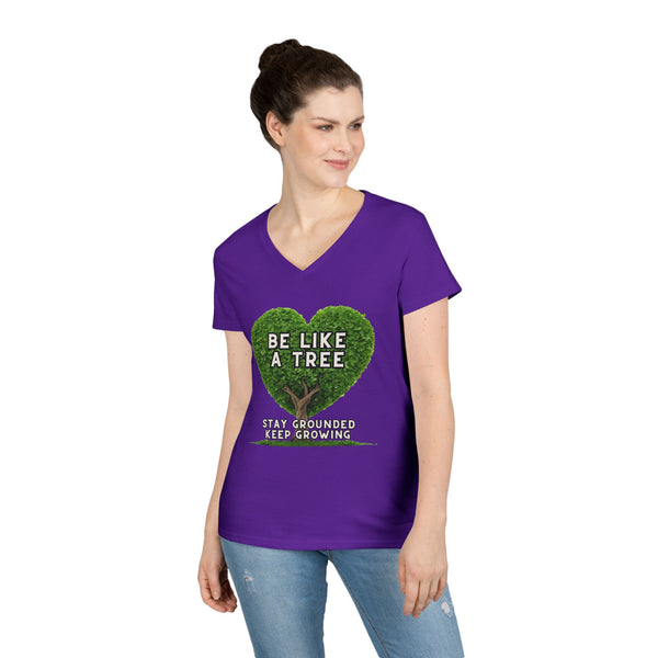 Be Like a Tree Ladies' V-Neck T-Shirt
