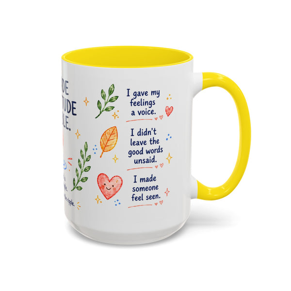 “I Made Gratitude Visible” 15 oz Giver Mug — Whimsical Watercolor + GR8FL GIFTS Experience Access