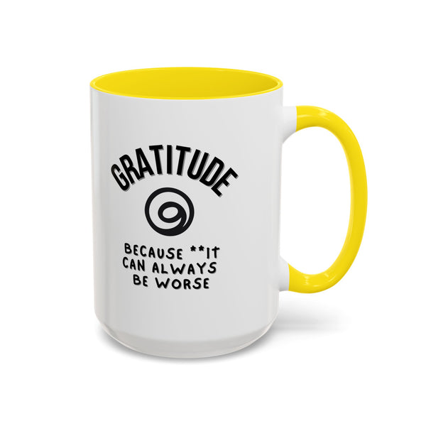 Gratitude Because Coffee Mug