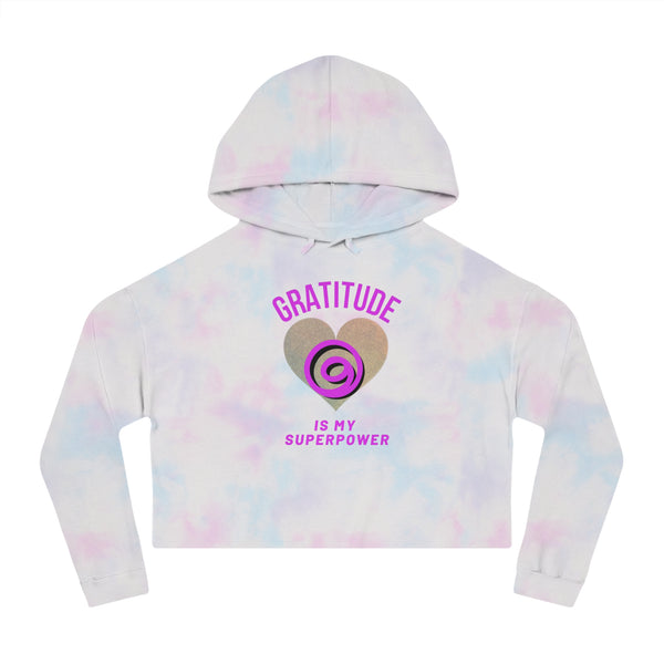 Gratitude Is My Superpower Cropped Hooded Sweatshirt