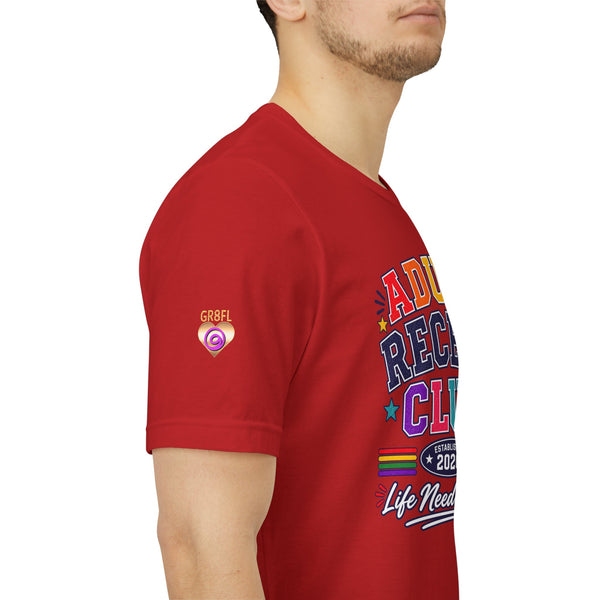 Adult Recess Club T-Shirt – Life Needs Recess Retro Rainbow Graphic Tee