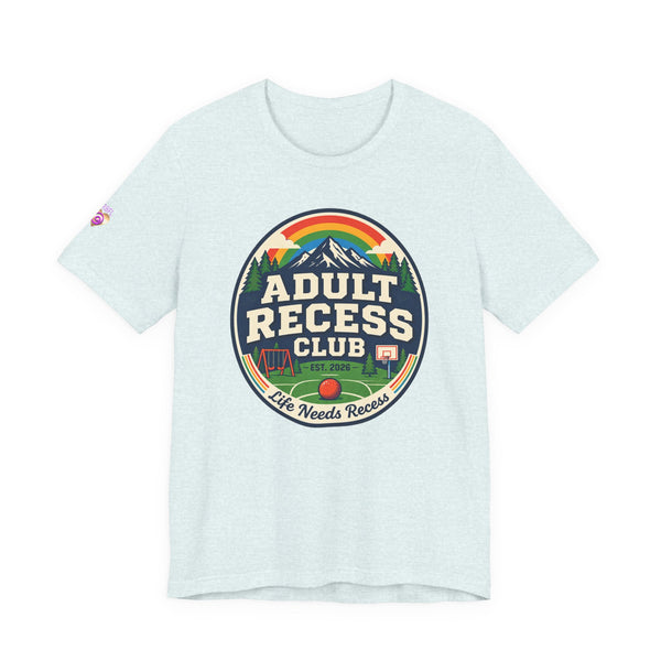 Adult Recess Club T-Shirt — Retro Outdoors Camping Tee (Life Needs Recess)