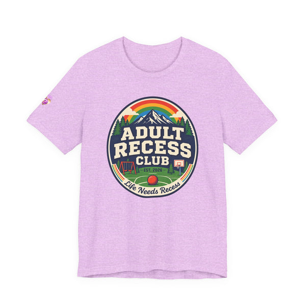 Adult Recess Club T-Shirt — Retro Outdoors Camping Tee (Life Needs Recess)