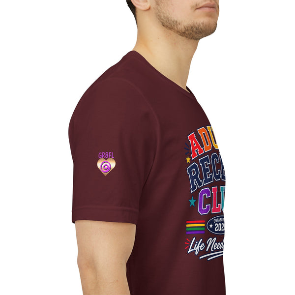 Adult Recess Club T-Shirt – Life Needs Recess Retro Rainbow Graphic Tee