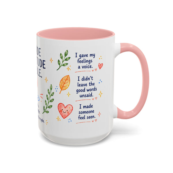 “I Made Gratitude Visible” 15 oz Giver Mug — Whimsical Watercolor + GR8FL GIFTS Experience Access