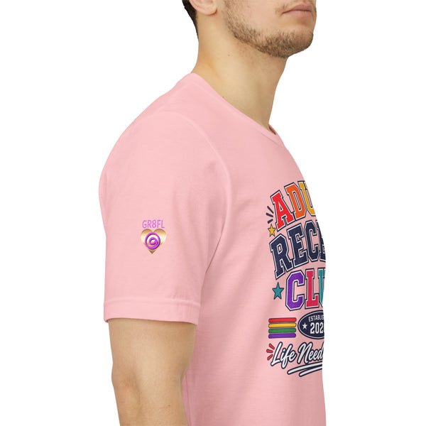 Adult Recess Club T-Shirt – Life Needs Recess Retro Rainbow Graphic Tee