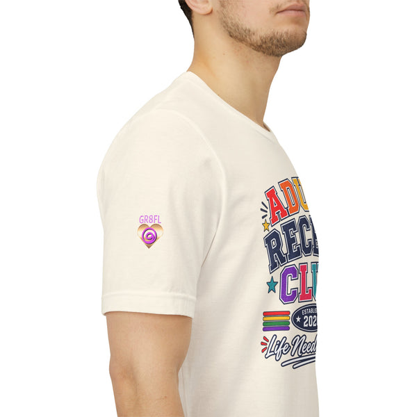 Adult Recess Club T-Shirt – Life Needs Recess Retro Rainbow Graphic Tee