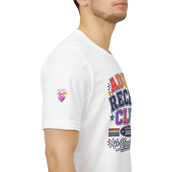 Adult Recess Club T-Shirt – Life Needs Recess Retro Rainbow Graphic Tee