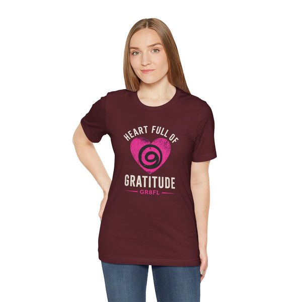 Heart Full of Gratitude Unisex Jersey Short Sleeve Tee