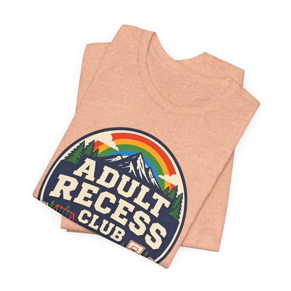 Adult Recess Club T-Shirt — Retro Outdoors Camping Tee (Life Needs Recess)