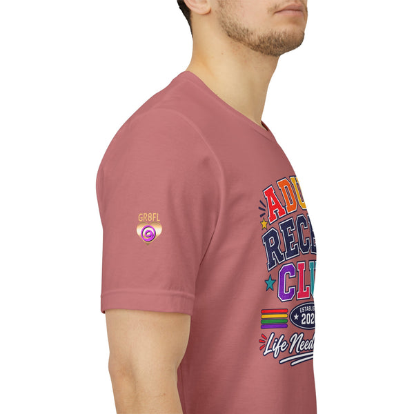 Adult Recess Club T-Shirt – Life Needs Recess Retro Rainbow Graphic Tee